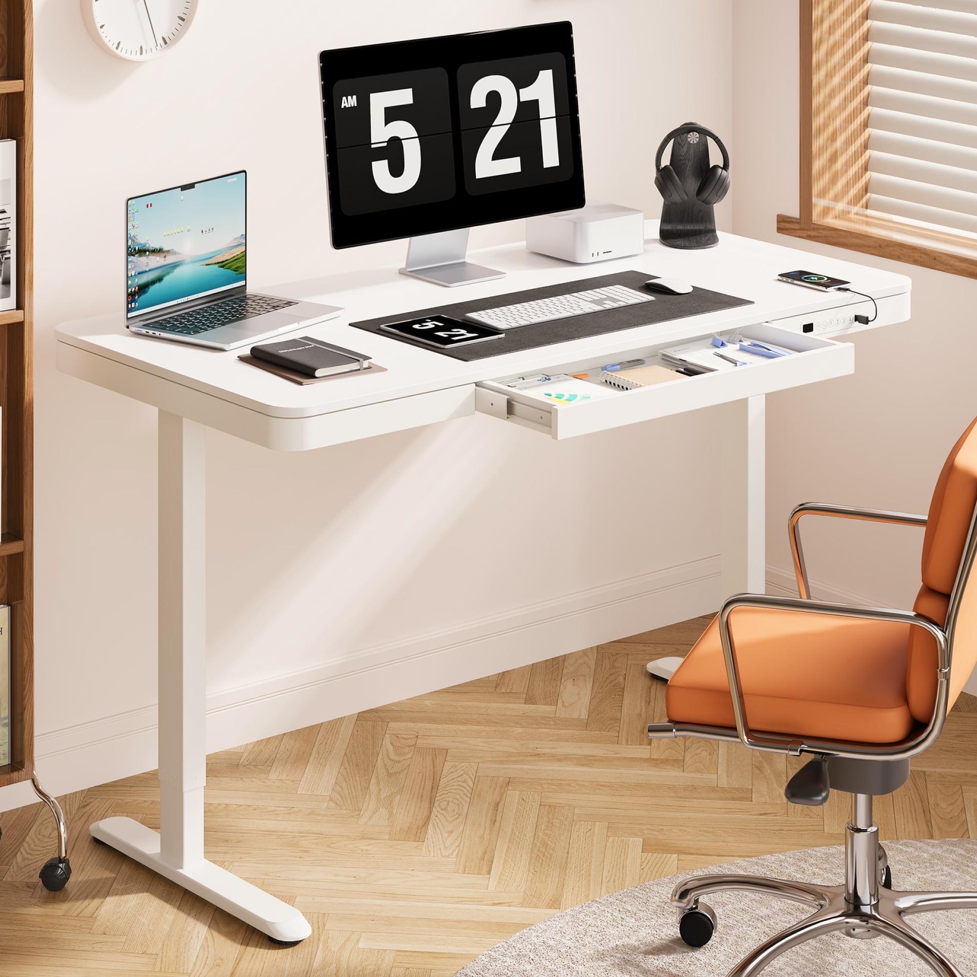 Home Office Height Adjustable Standing Desk with Drawer