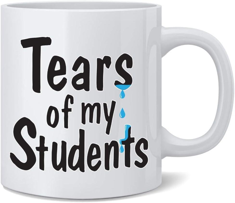 TraQunn Gifts for Teacher Tears of My Students Mug Funny College Professor Graduation Appreciation from Student Christmas White Elephant Gifts for Teacher 11 Oz Black Handle