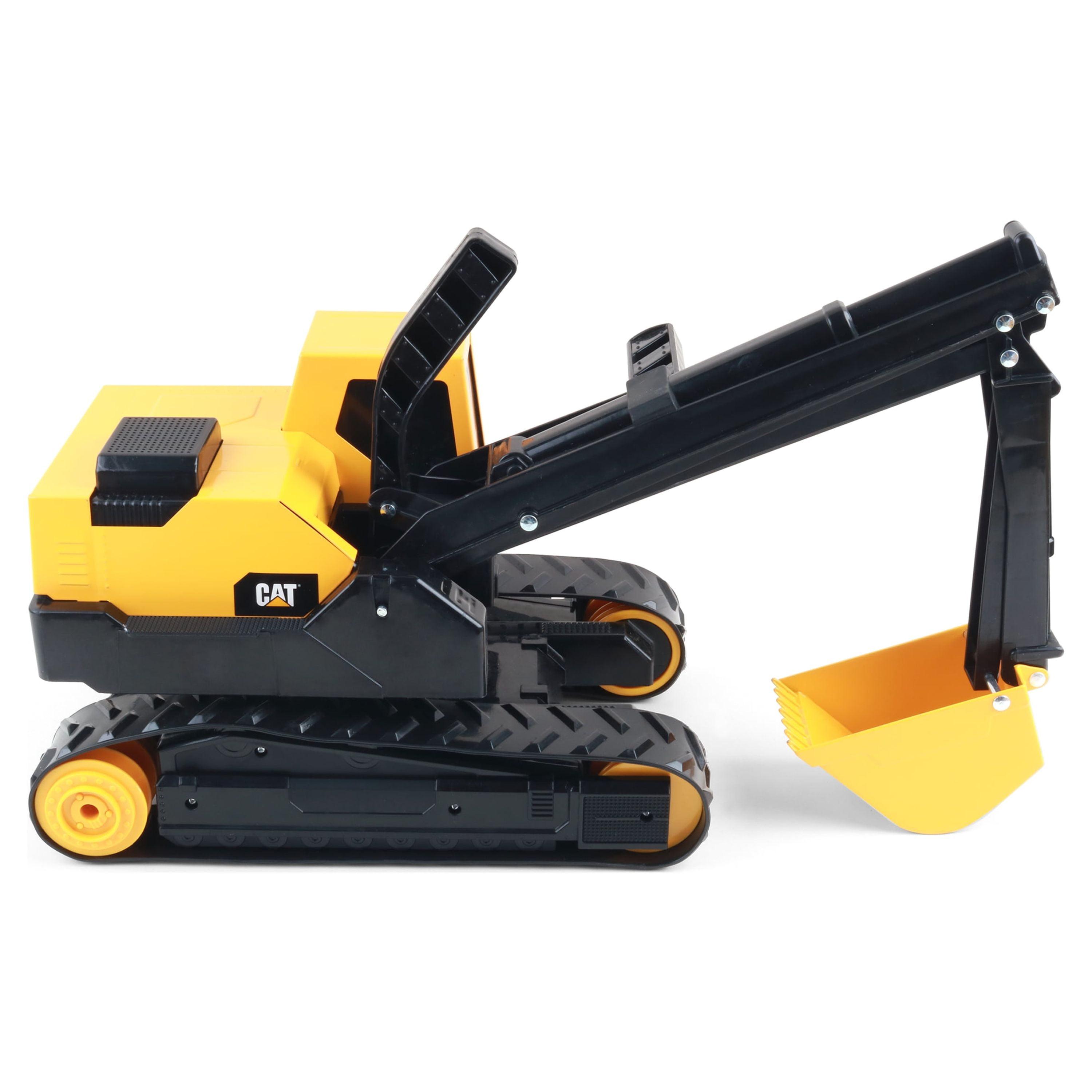 Heavy-Duty Yellow and Black Steel Excavator Toy