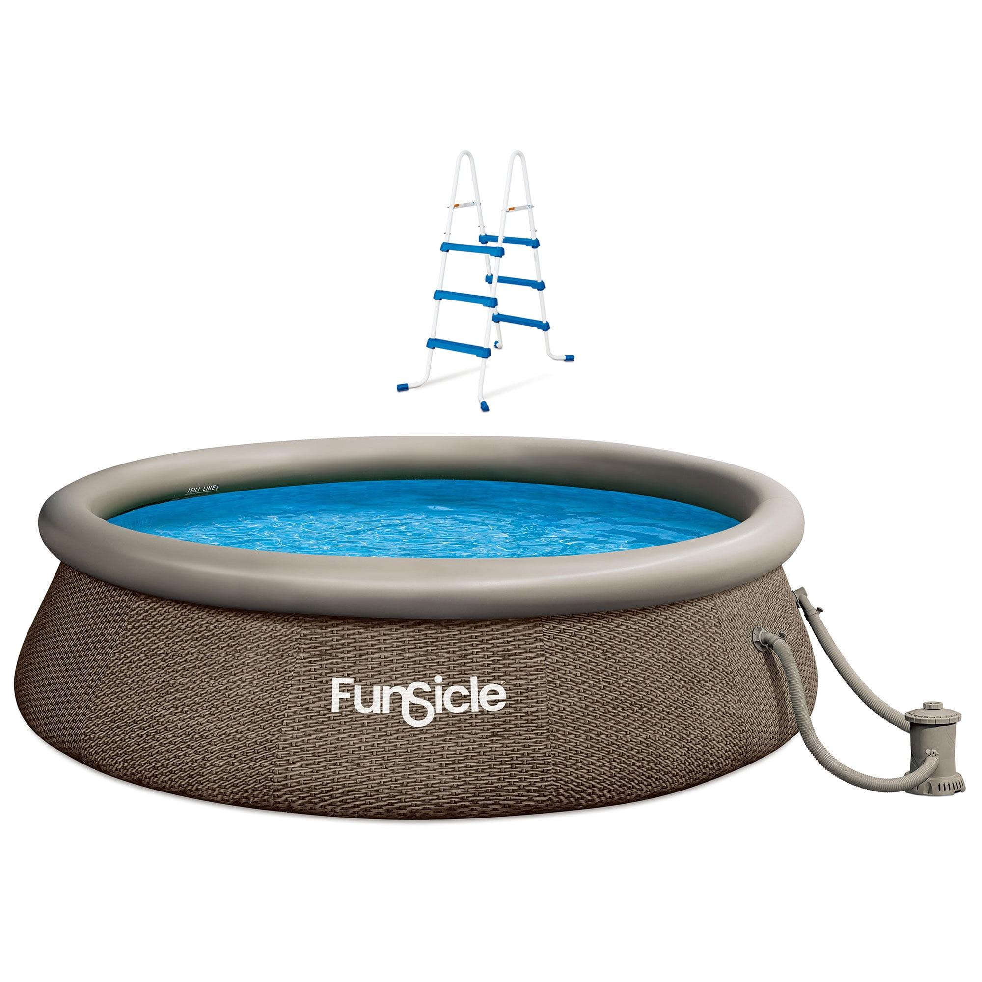Funsicle Funsicle 36” SureStep 3 Stair Pool Ladder w/ 12' x 36" QuickSet Inflatable Pool