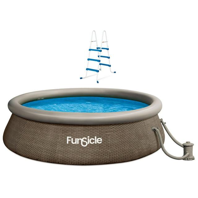 Funsicle Funsicle 36” SureStep 3 Stair Pool Ladder w/ 12' x 36" QuickSet Inflatable Pool