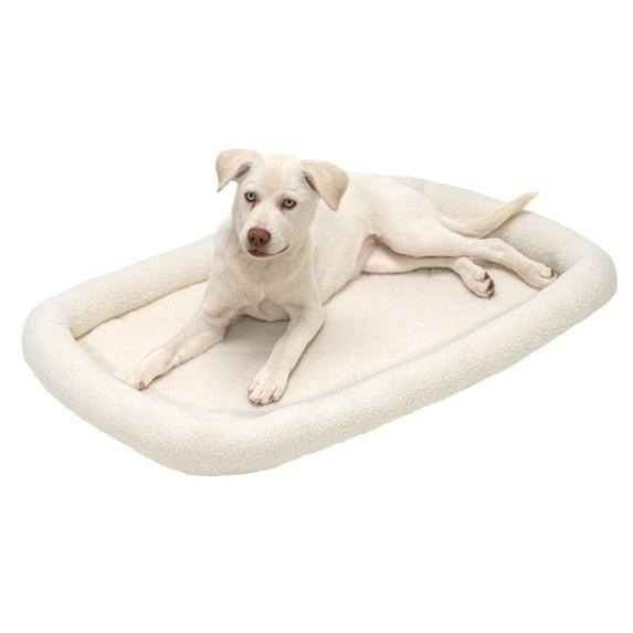 FurHaven Faux Lambswool Crate Bolster Pet Bed