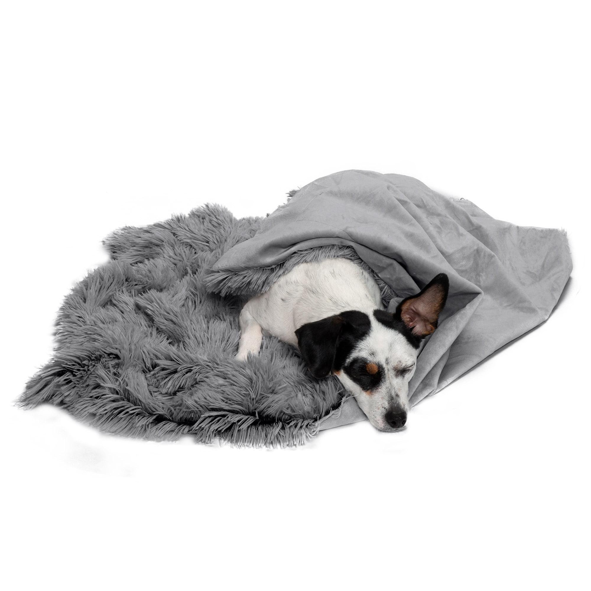 QUALITY FLOORING INC. Waterproof Throw Blanket For Dogs & Indoor Cats, Washable - Shaggy Plush Calming Long Faux Fur & Velvet Dog Blanket