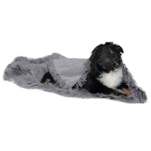 QUALITY FLOORING INC. Waterproof Throw Blanket For Dogs & Indoor Cats, Washable - Shaggy Plush Calming Long Faux Fur & Velvet Dog Blanket