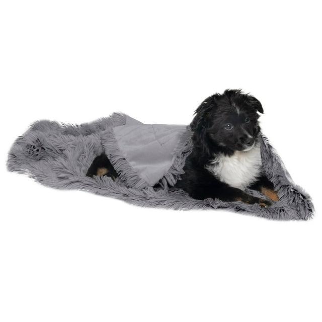 QUALITY FLOORING INC. Waterproof Throw Blanket For Dogs & Indoor Cats, Washable - Shaggy Plush Calming Long Faux Fur & Velvet Dog Blanket