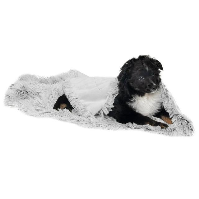 QUALITY FLOORING INC. Waterproof Throw Blanket For Dogs & Indoor Cats, Washable - Shaggy Plush Calming Long Faux Fur & Velvet Dog Blanket