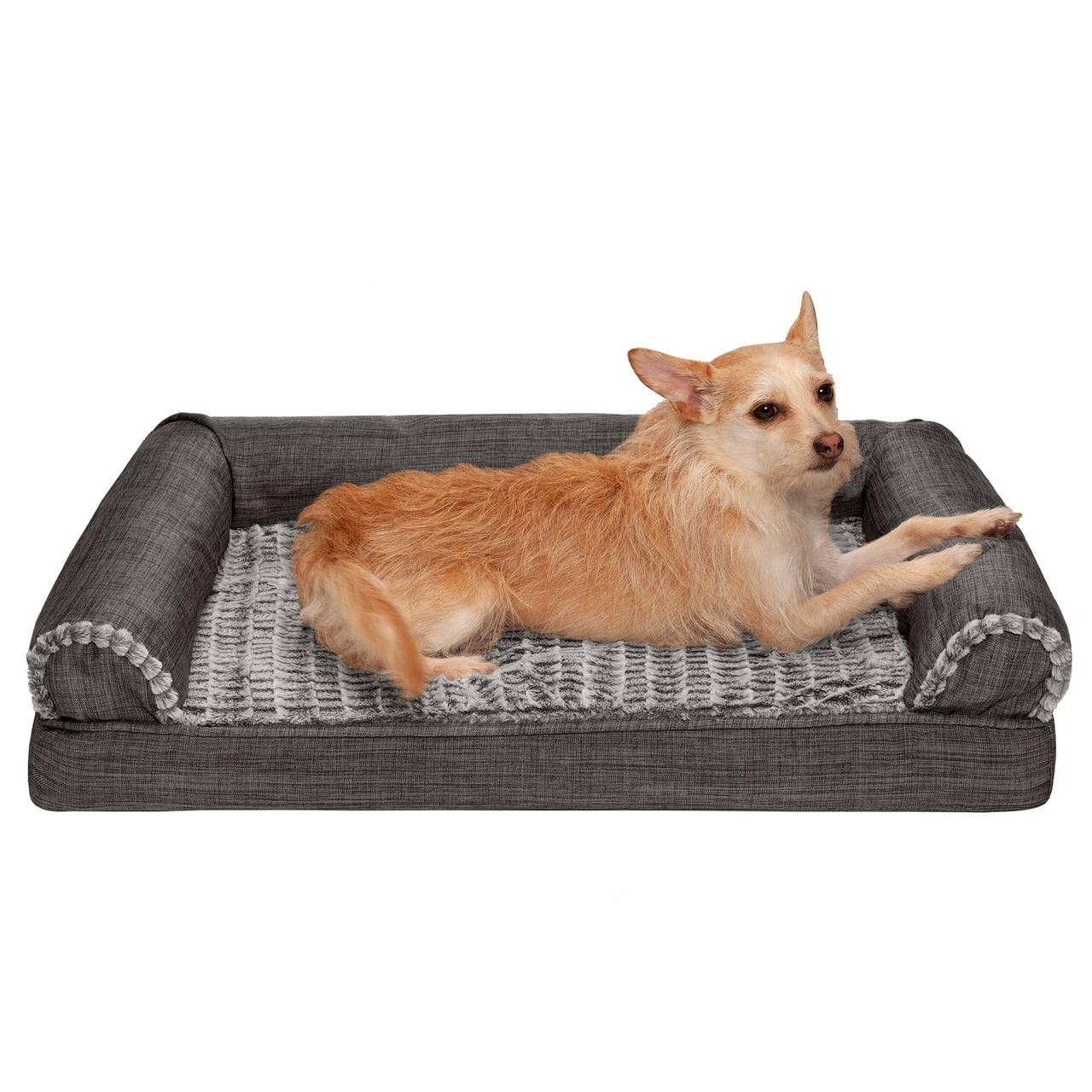 FurHaven Luxe Fur & Performance Linen Sofa Bed