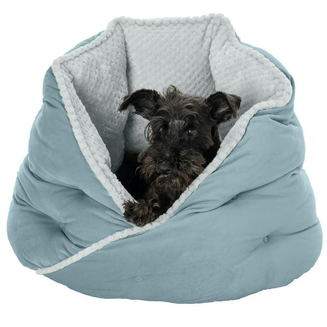 FurHaven Calming Wrap-Around Hug Small Dog and Cat Bed - Medium, Aquamarine