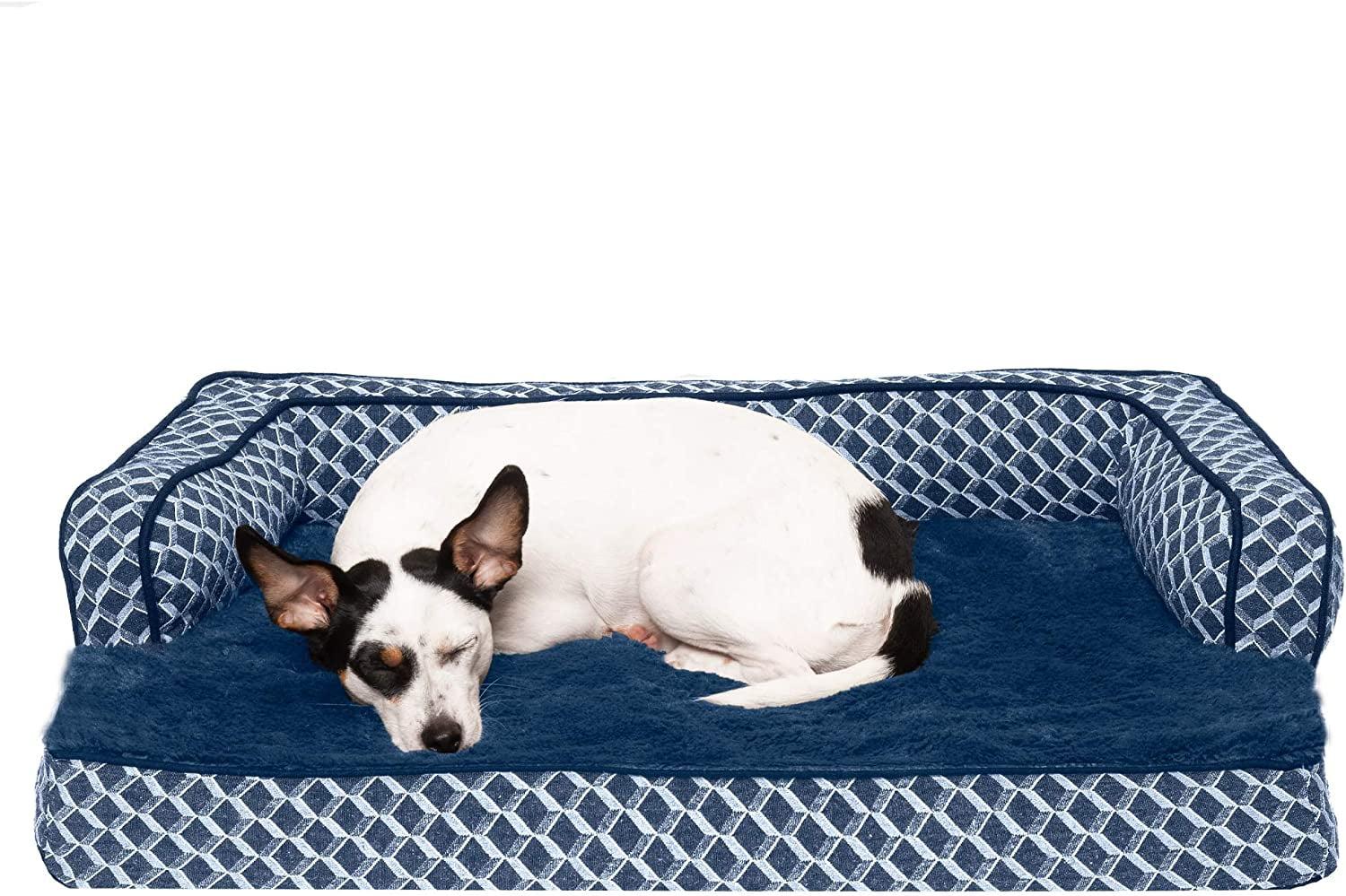 FurHaven Plush & Diamond Décor Comfy Couch Pet Bed