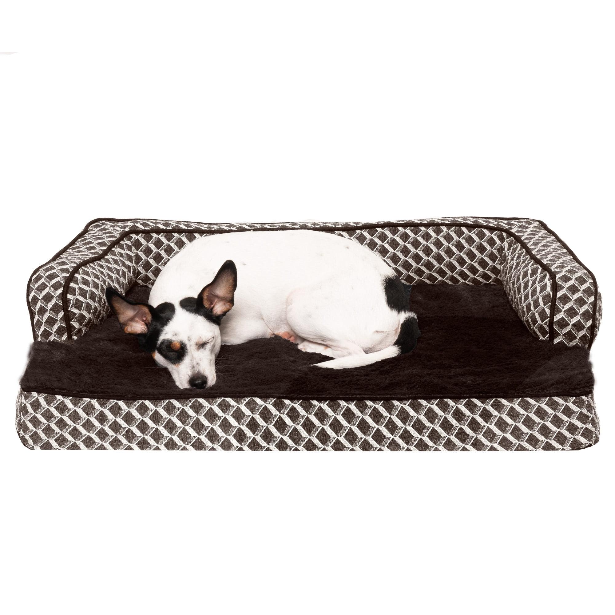 FurHaven Plush & Diamond Décor Comfy Couch Pet Bed