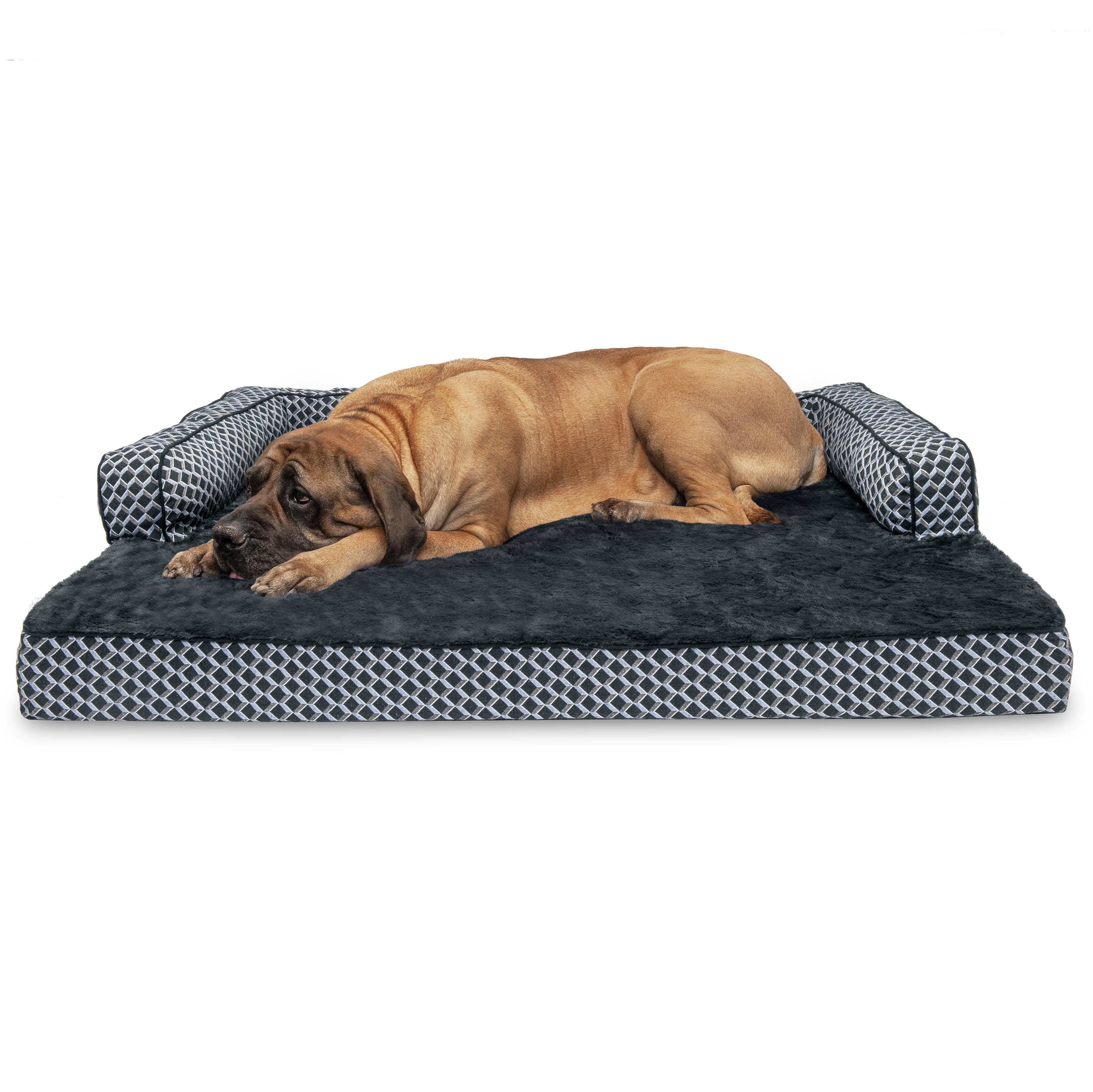 FurHaven Plush & Diamond Décor Comfy Couch Pet Bed