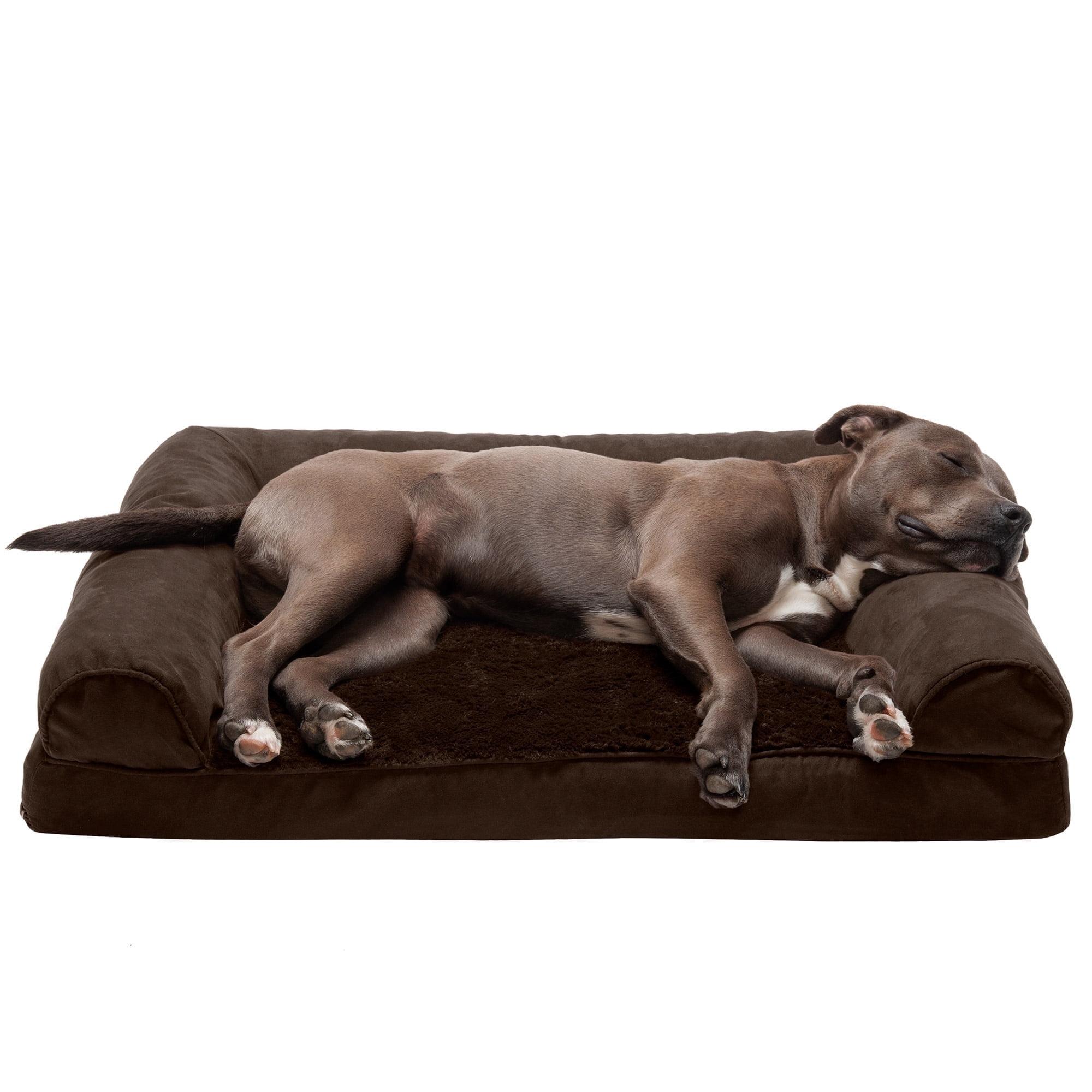 FurHaven Plush & Suede Orthopedic Sofa Dog Bed - Large, Espresso