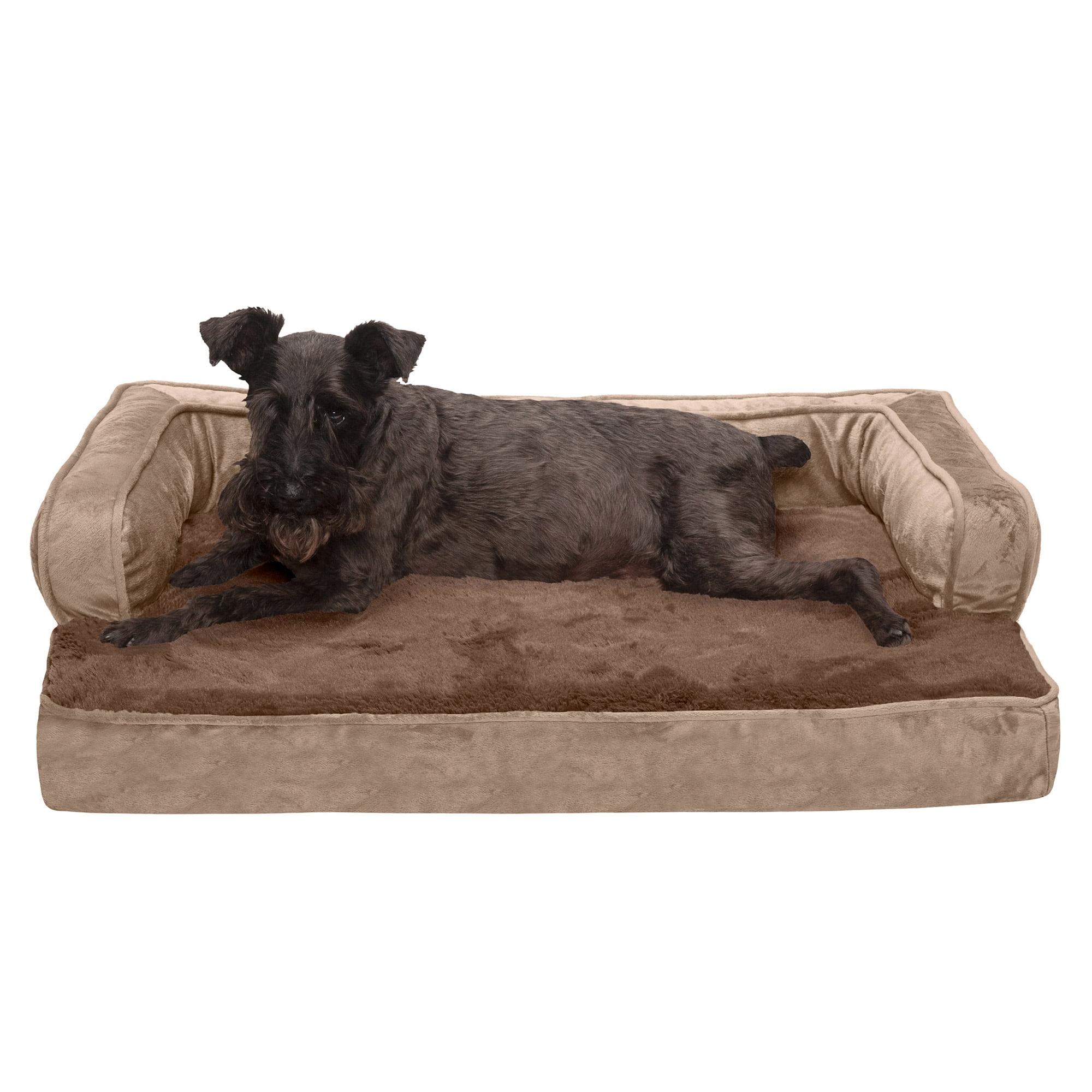FurHaven Plush & Velvet Comfy Couch Sofa-Style Pet Bed