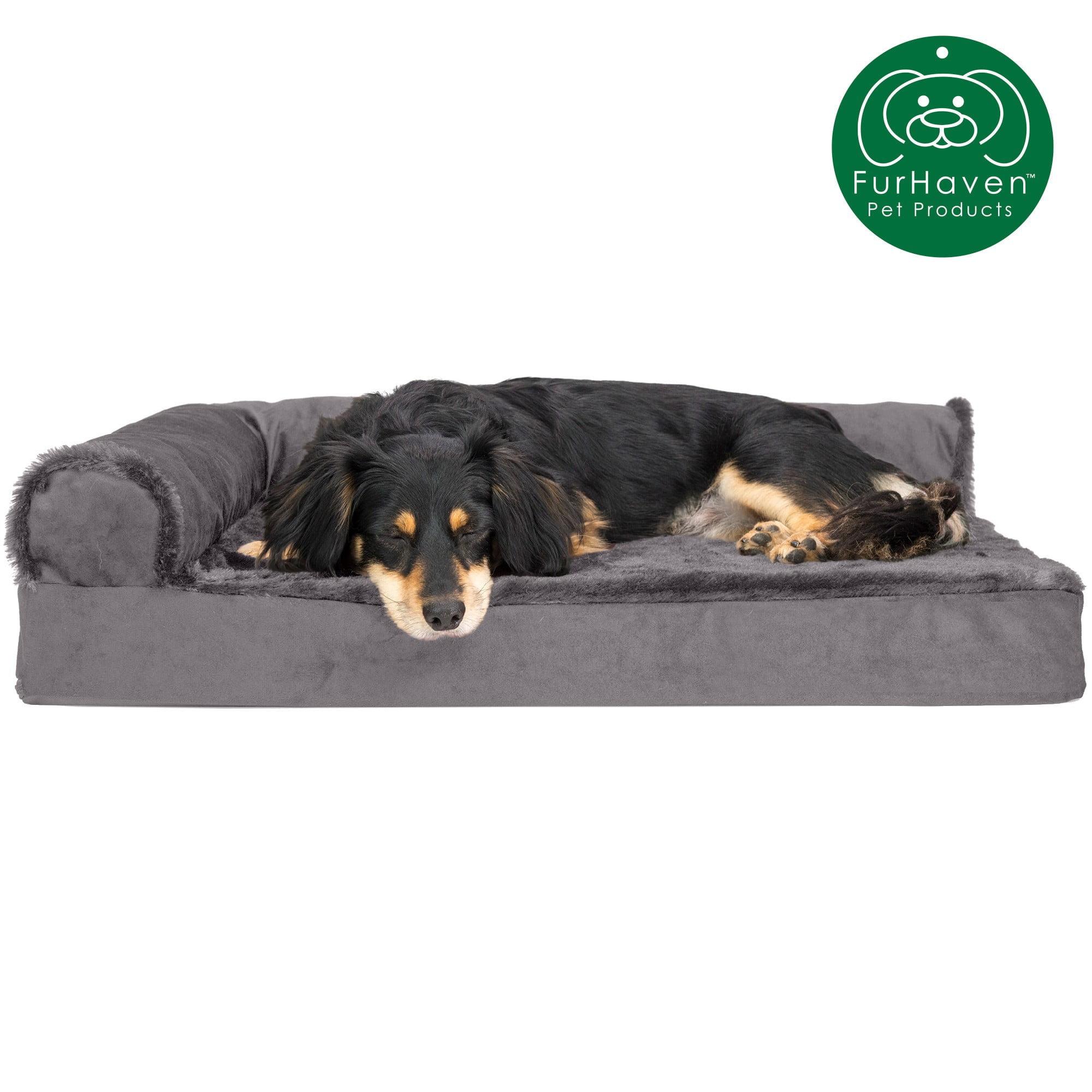 Plush & Velvet Deluxe L-Chaise Orthopedic Pet Bed