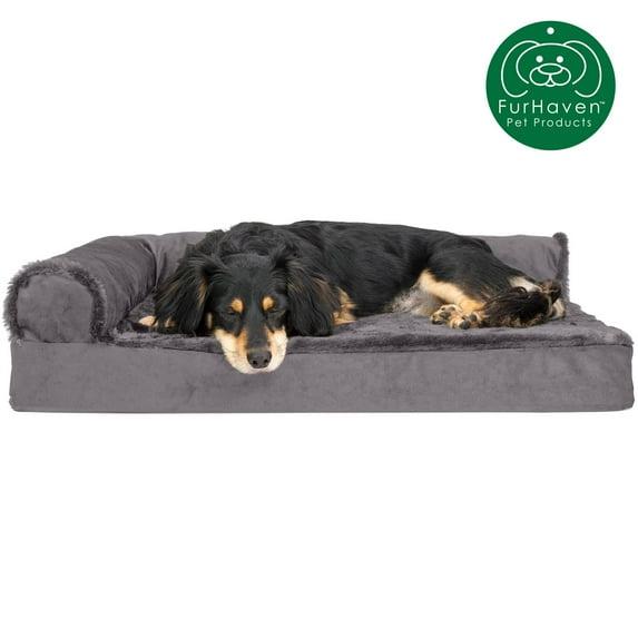 Plush & Velvet Deluxe L-Chaise Orthopedic Pet Bed