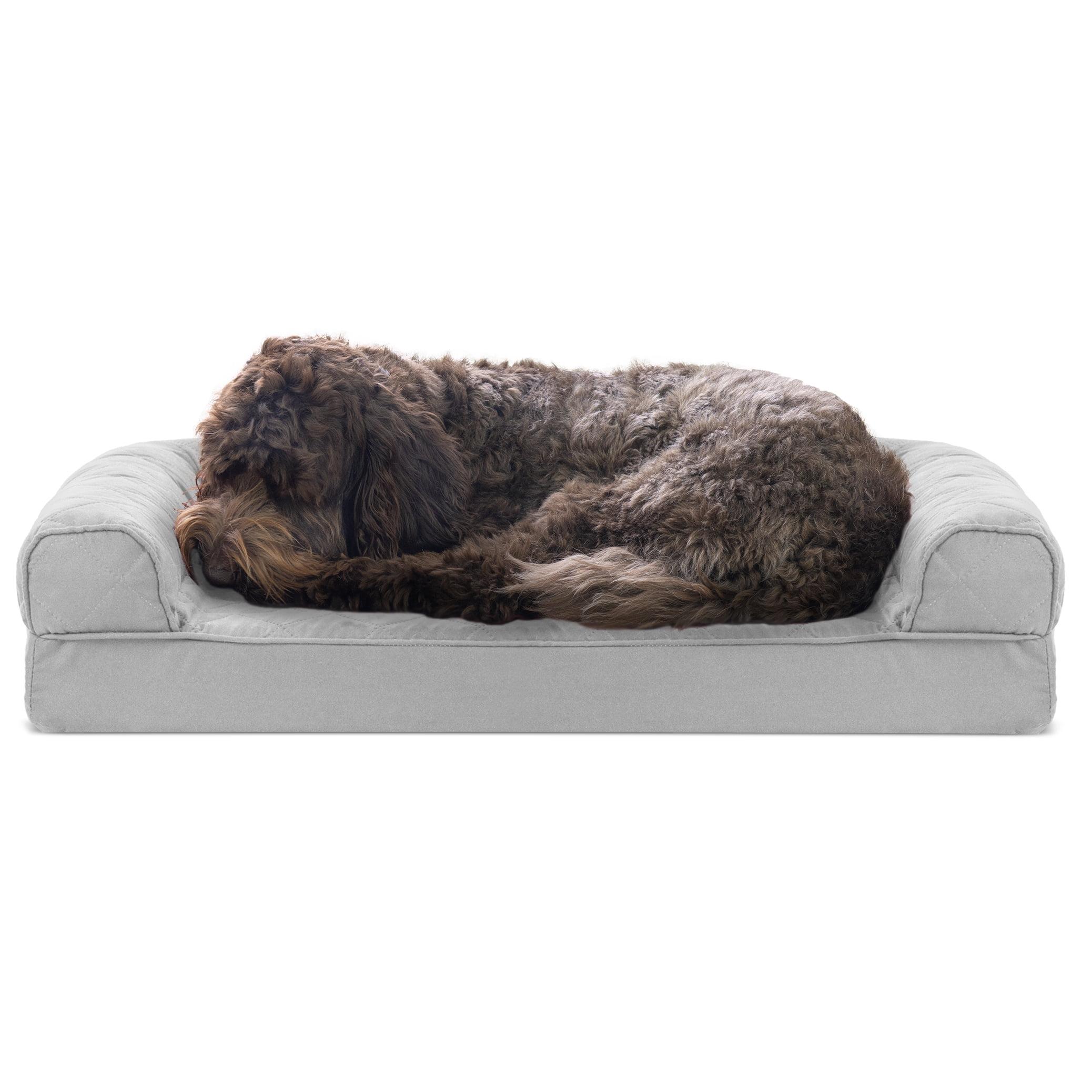 FurHaven Quilted Orthopedic Bolster Sofa Pet Bed