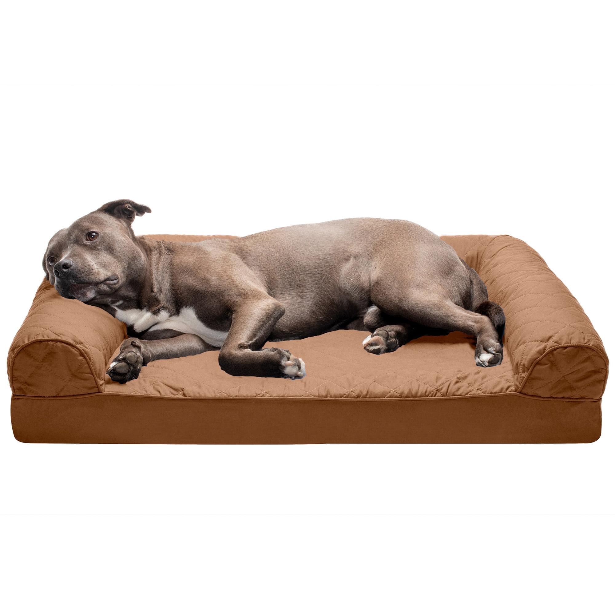 FurHaven Quilted Orthopedic Sofa Dog Bed - Large, Warm Brown