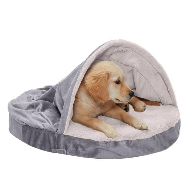 FurHaven Wave Fur & Velvet Snuggery Memory Top Foam Dog Bed