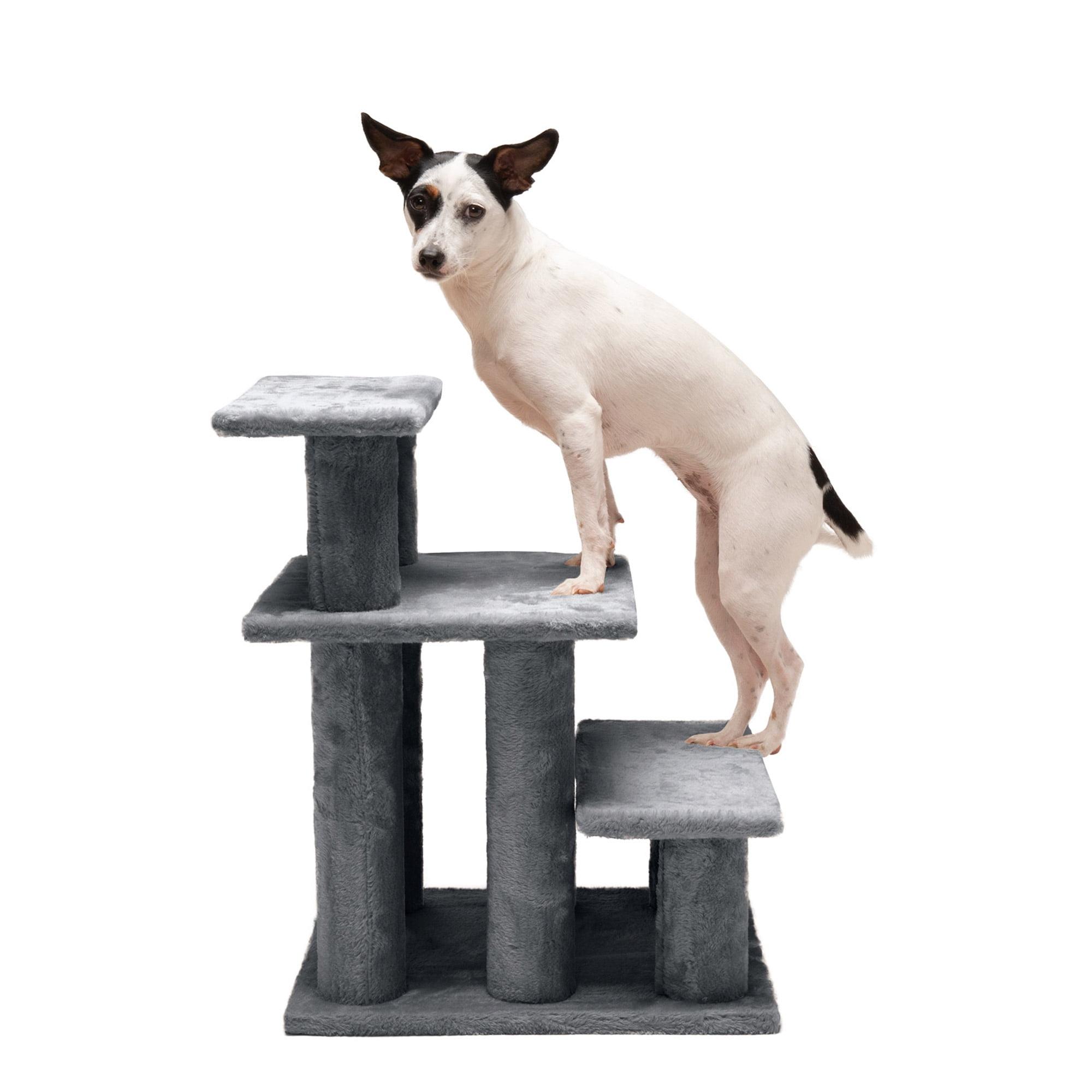 Multi-Step Pet Stairs For High Beds And Sofas,Gray, 3-Step