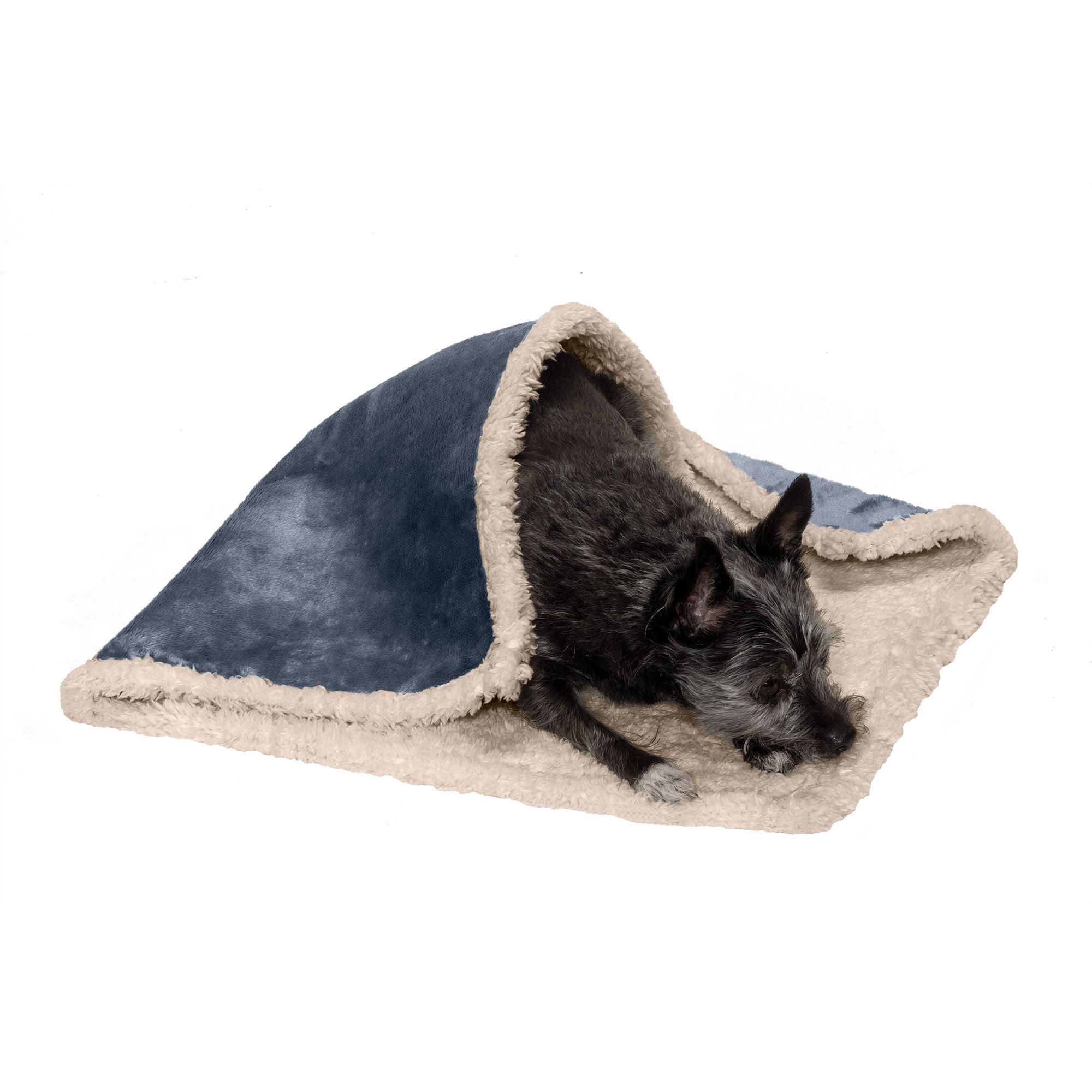 FurHaven Soft-Edge Snuggly & Warm Waterproof Blanket for Cats & Dogs - Small, Cozy Denim