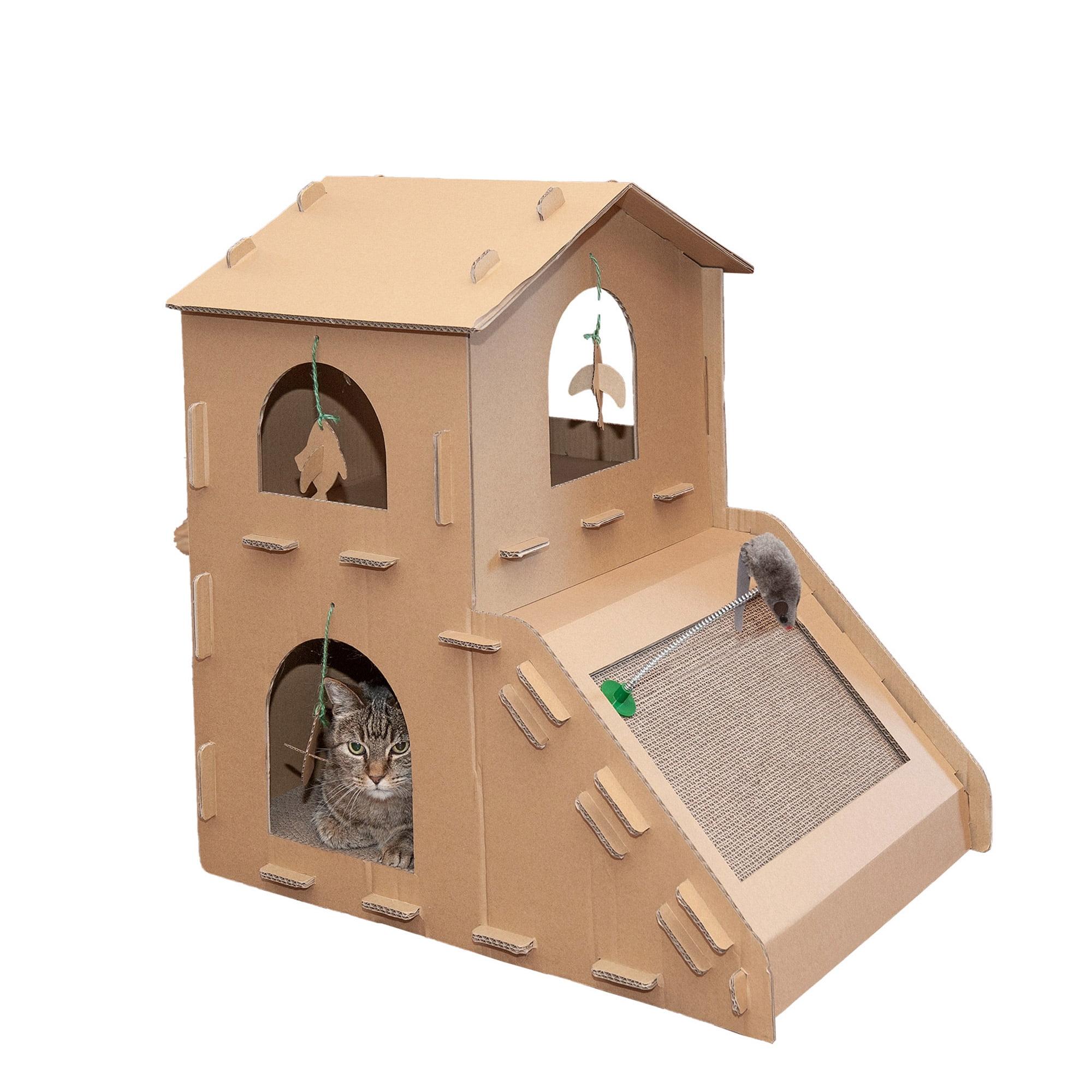 FurHaven Tiger Tough Townhouse Playground Scratcher House