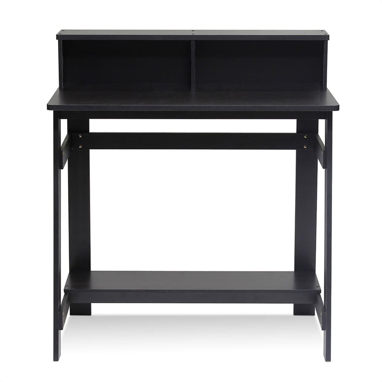 Espresso A-Frame Computer Desk with Hutch and Drawer