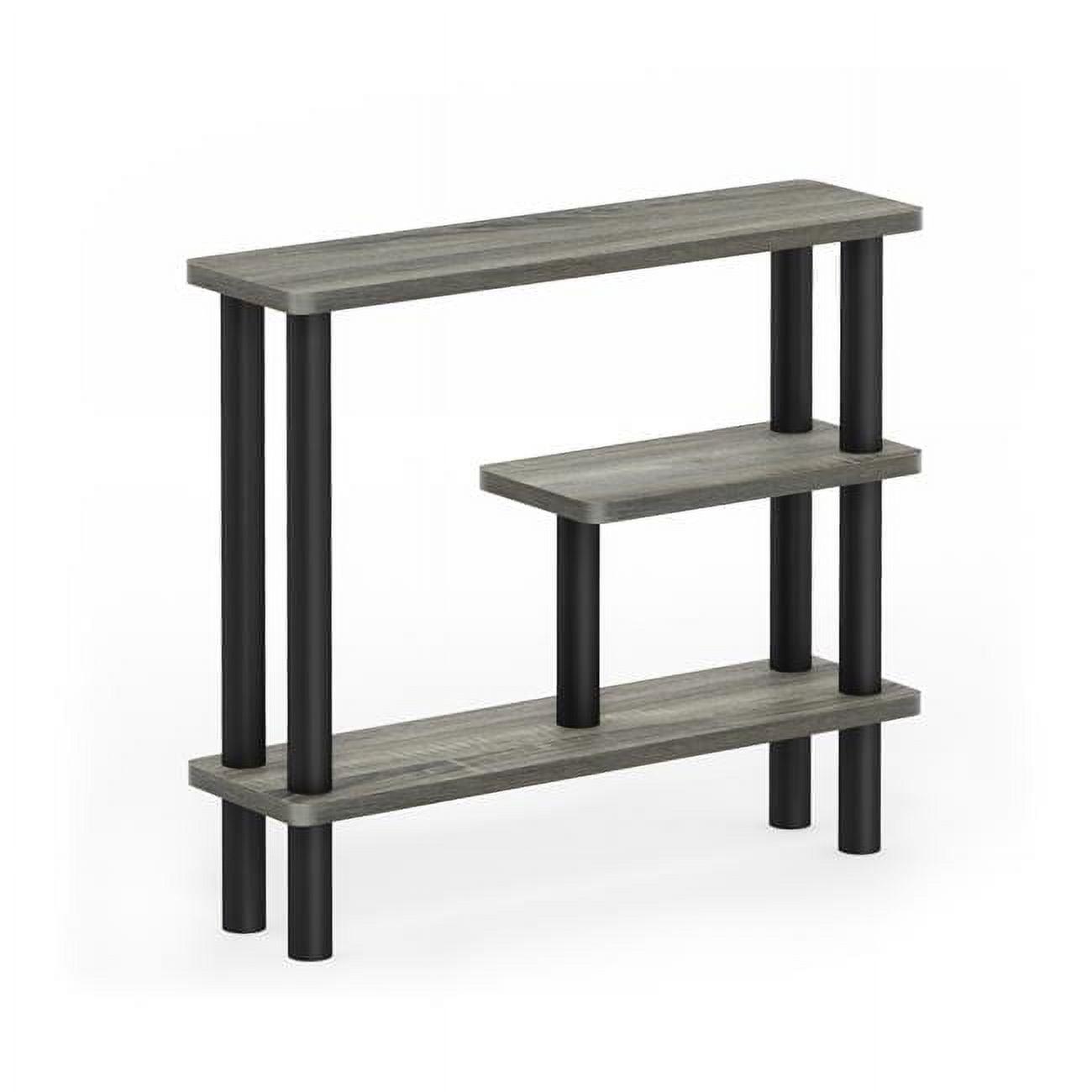 Furinno 18138GYW-BK Turn-N-Tube Slim Space Saving Storage Rack French Oak - Grey & Black