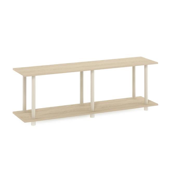 Furinno 22086BHOBE Turn-N-Tube No Tools Modern Rectangle Side Table, Bauhaus Oak & Beige
