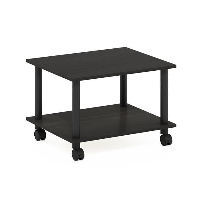 Espresso Black 2-Tier Laminated Printer Stand with Wheels