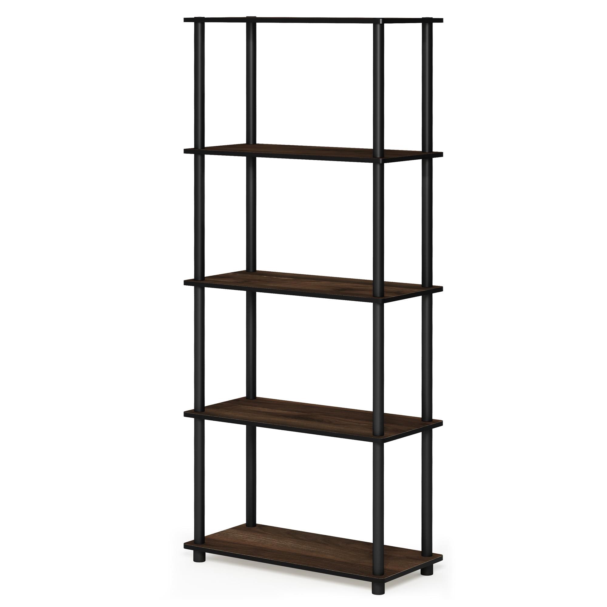 Columbia Walnut & Black 5-Tier Water-Resistant Multipurpose Shelf