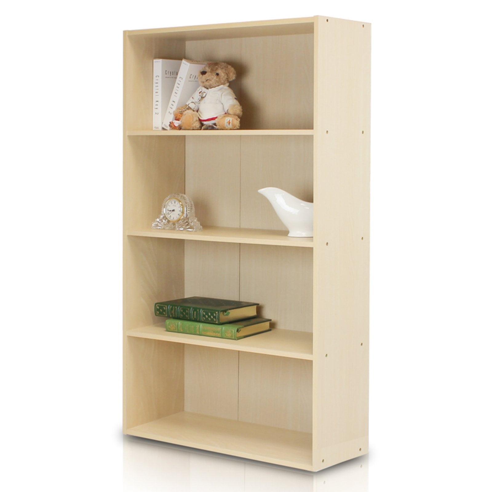 Furinno 4-Cube Open Bookshelf Home Decor Storage Organizer Sofa Side Display Shelf,Steam Beech