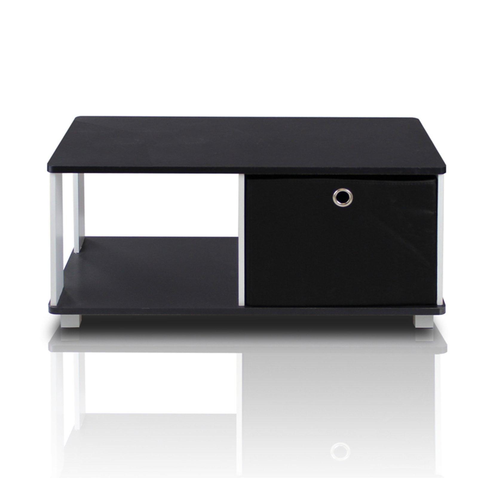 Furinno 99954BK/BK Coffee Table with Bin Drawer, Black