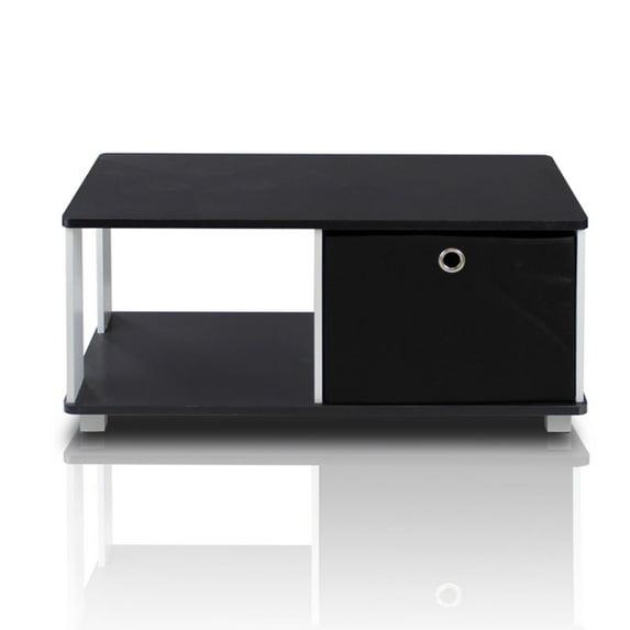 Coffee Table with Bin Drawer, Black & White - 13.75 x 31.5 x 15.75 in.