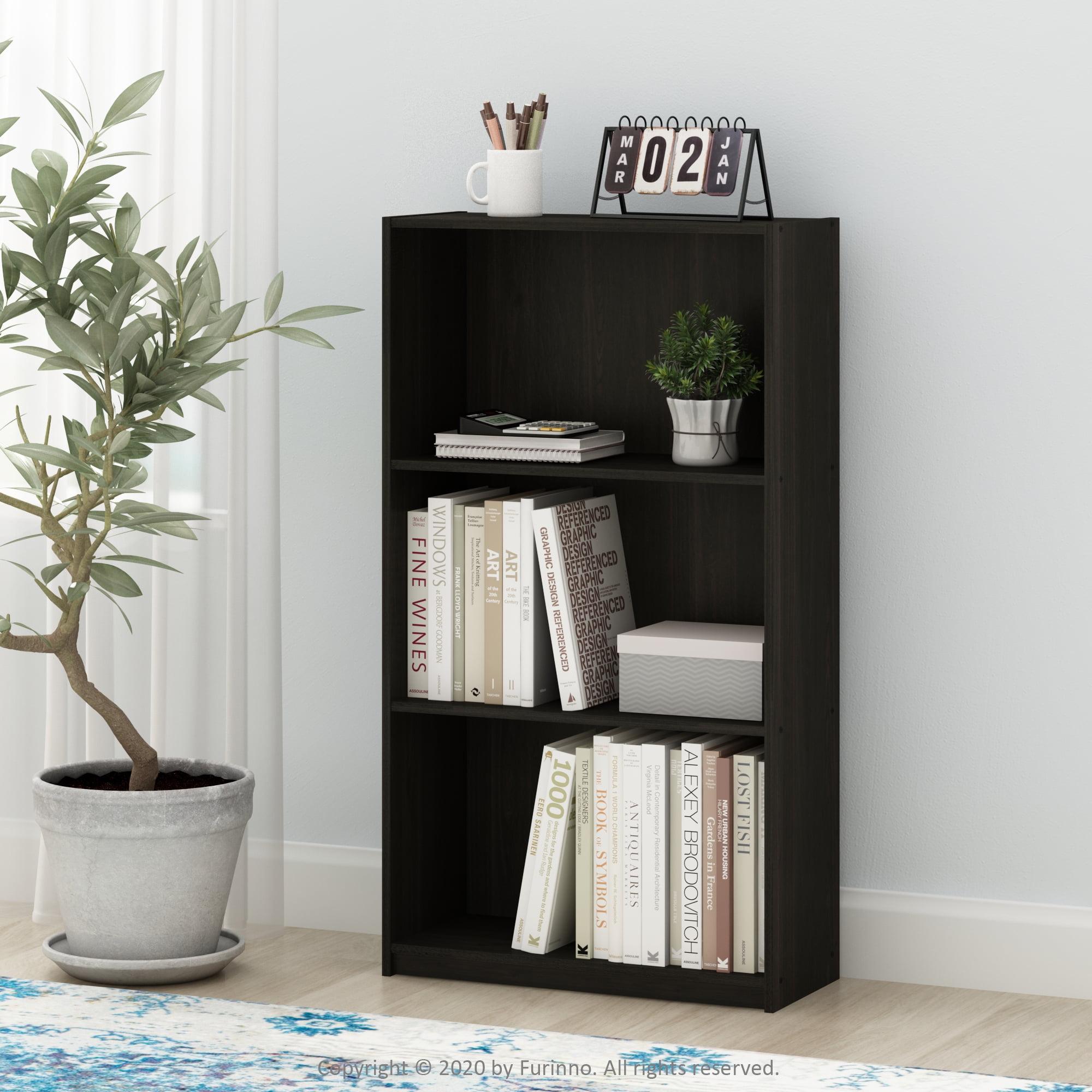 Furinno Easy Assembly 3 Cube Decorative Bookshelf Storage Display Cabinet 3-Tier Multi-functional Open Shelf,Espresso