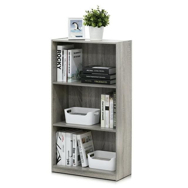 Furinno 3 Tier Storage Bookcase Open Shelf Display Cabinet,French Oak