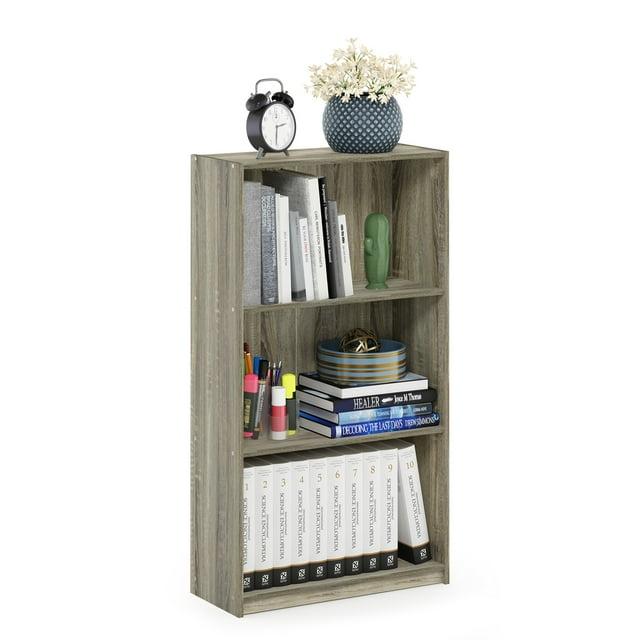 Basic 3-Tier Bookcase Storage Shelves, Sonoma Oak