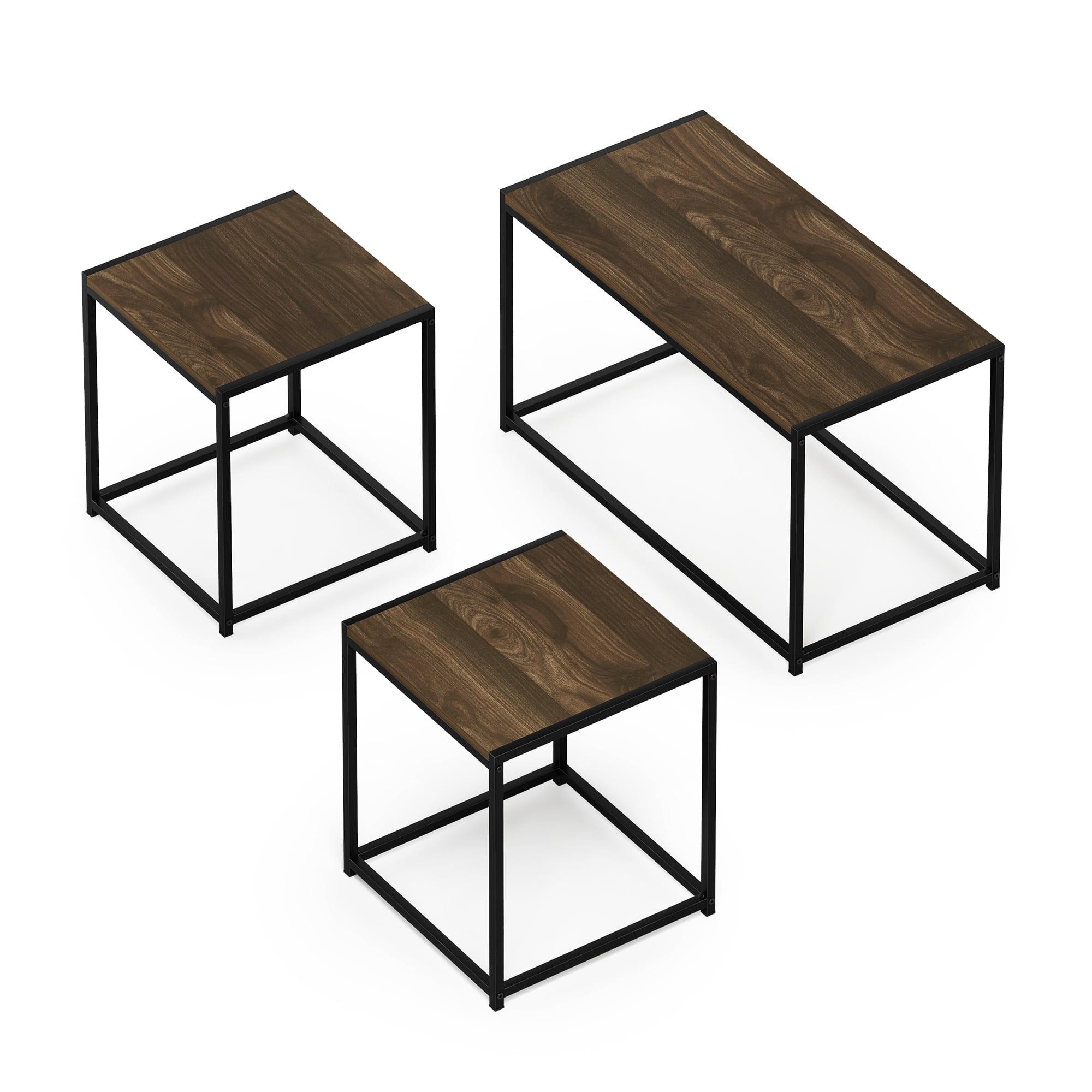 Camus Columbia Walnut 3-Piece Modern Living Room Table Set