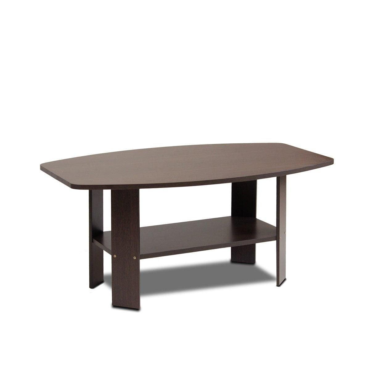 Modern Rectangular Coffee Table in Dark Brown Wood