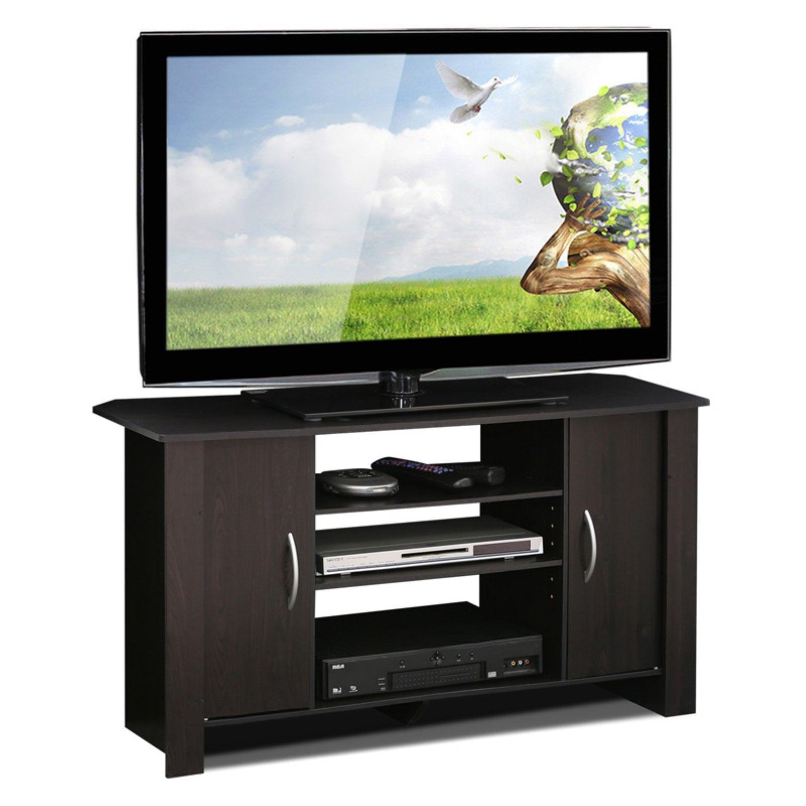 Espresso Theater-Inspired TV Stand with Concealed Storage