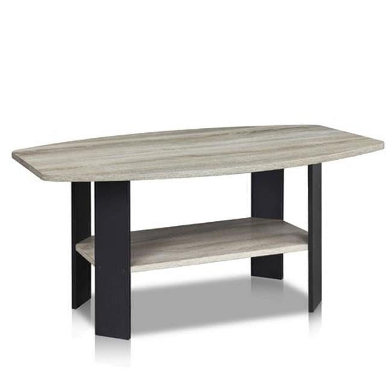 Furinno Engineered Wood Simple Design Coffee Table in French Oak Gray/Black