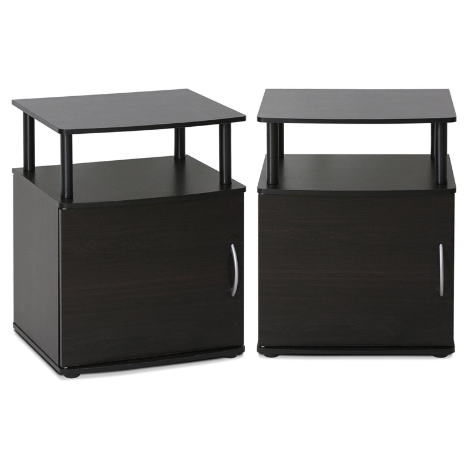 Furinno JAYA Utility Design End Table, Black, Set of 2