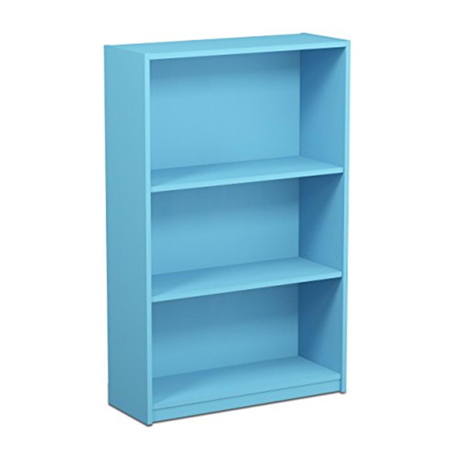 Light Blue Adjustable Kids' Wooden Tiered Toy Shelf