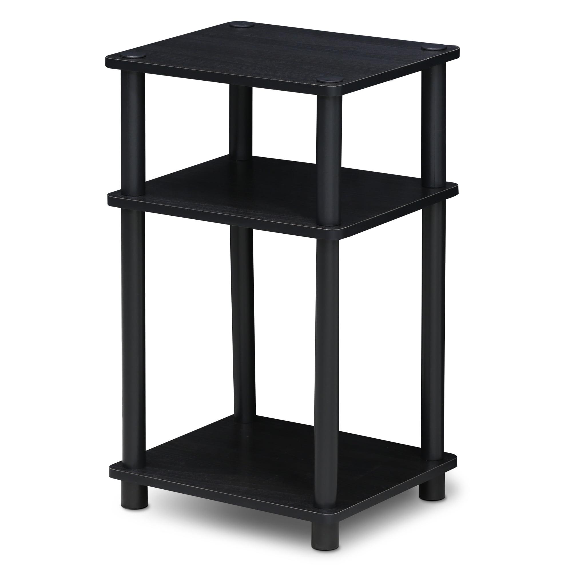 Furinno Just 3-Tier Turn-N-Tube End Table, 1-Pack, Americano/Black