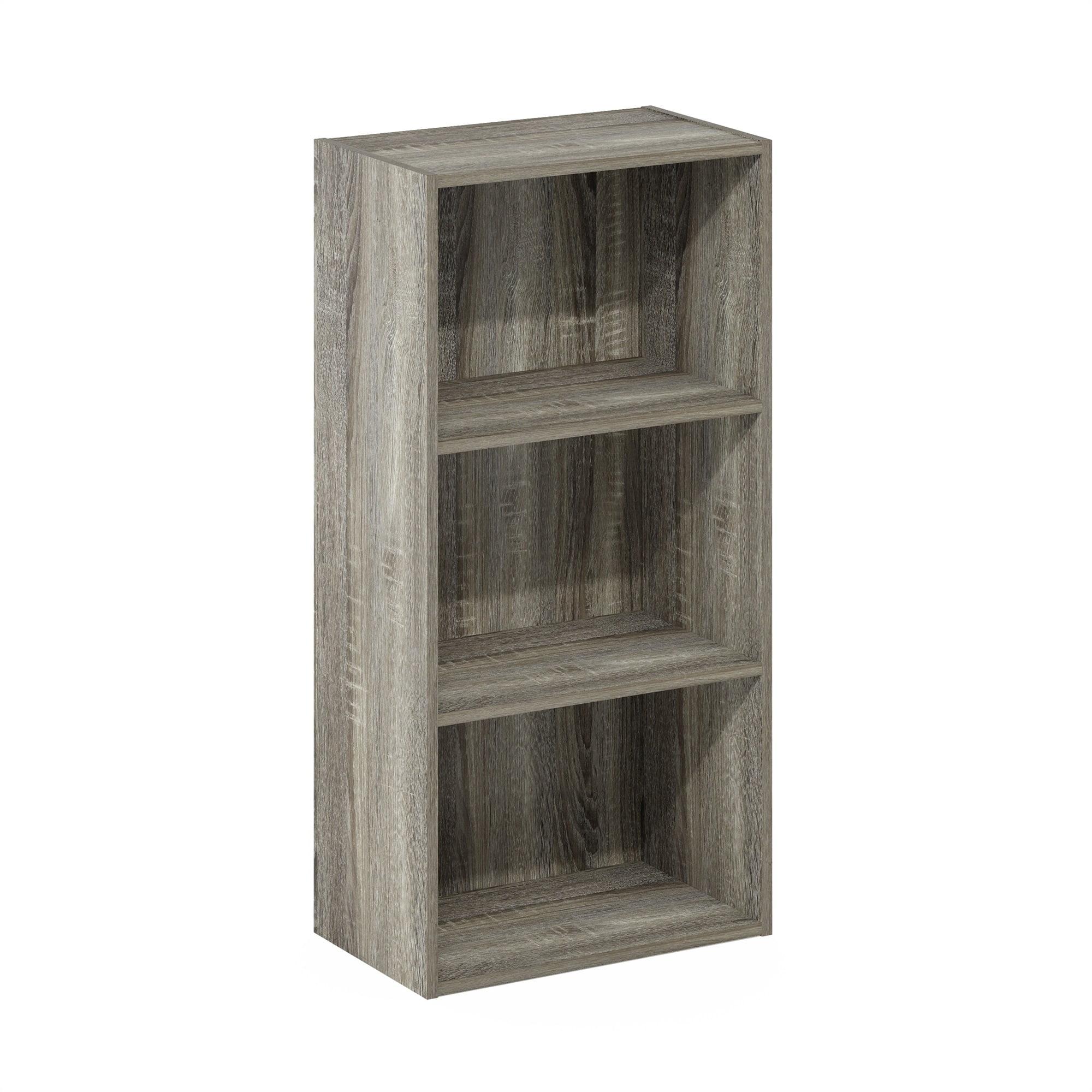 Contemporary French Oak White 3-Tier Open Shelf Bookcase