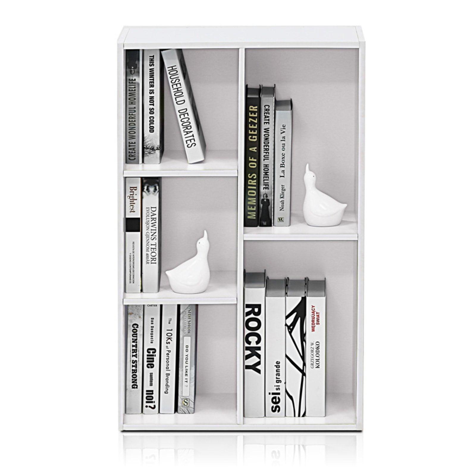 Sleek White Wood 5-Cube Organizer for Chic Storage