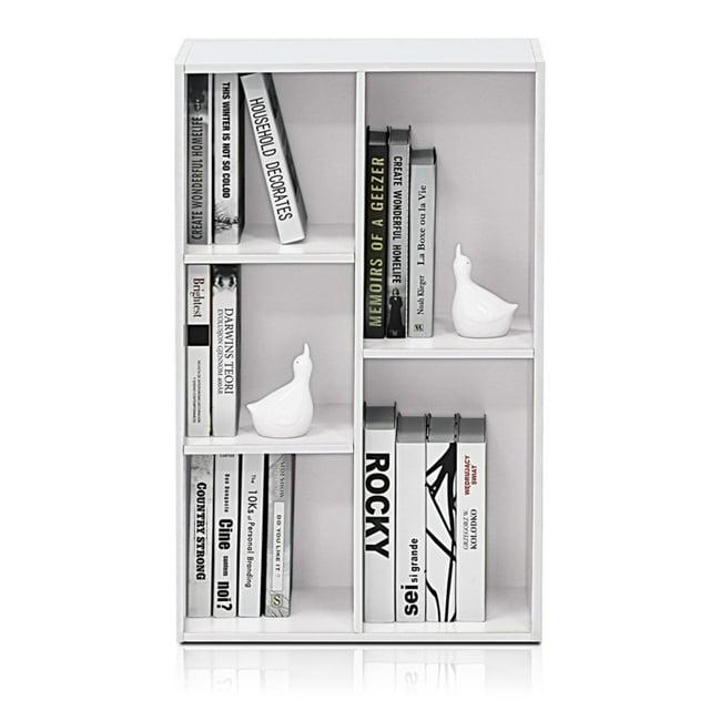 31" 5-Cube Geometric Decorative Bookshelf with Anti-Toppling Reversible Open Bookshelf Storage Organizer for Study&Office