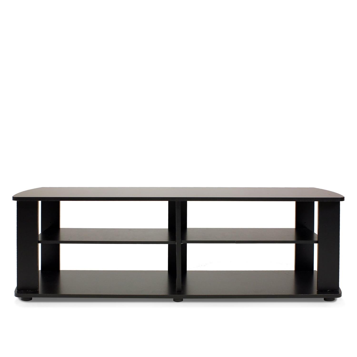 Sleek Black Composite Wood Low-Rise Entertainment Center