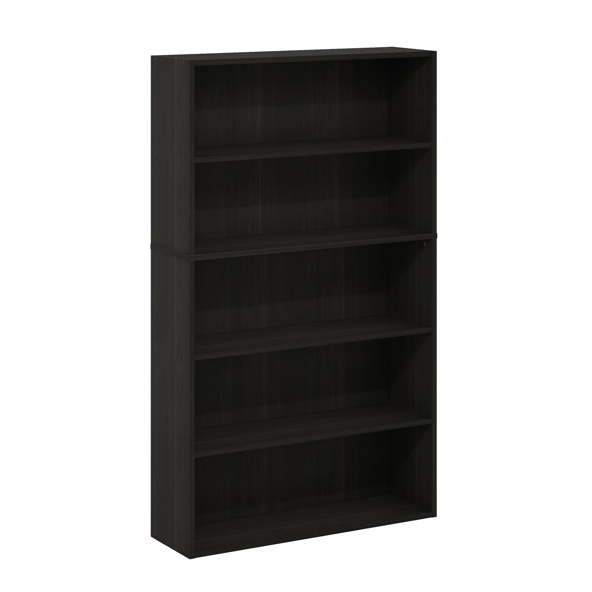 Furinno Pasir 5-Tier Open Shelf Bookcase, Bookshelf, 31.5 Inch Wide, Espresso