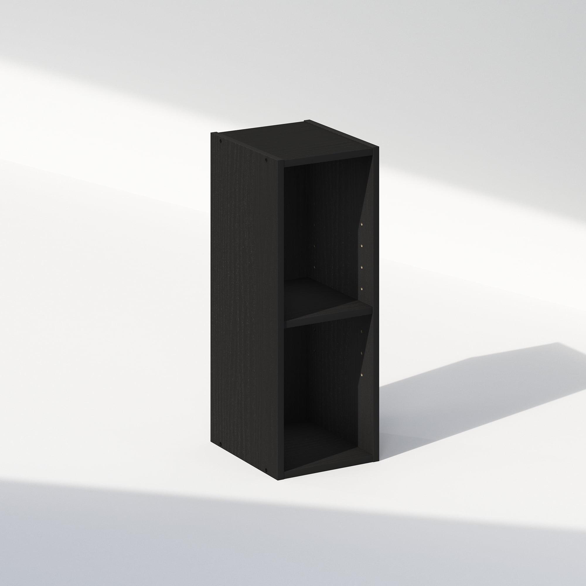 Furinno Reed 2-Tier Multipurpose Clothing & Closet Storage Organizer Shelf, 8-Inch Width, Blackwood