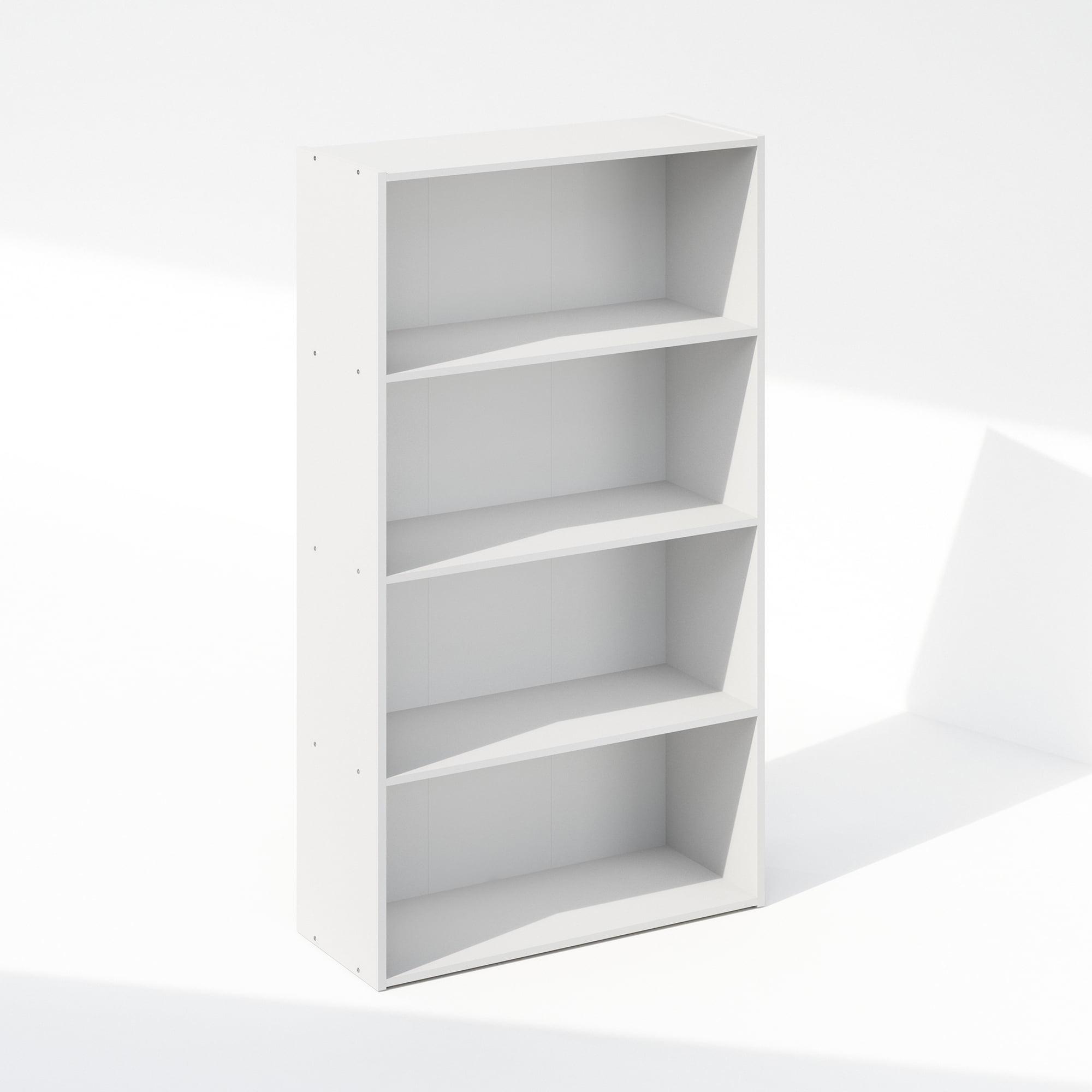 White Engineered Wood 4-Tier Freestanding Shelf